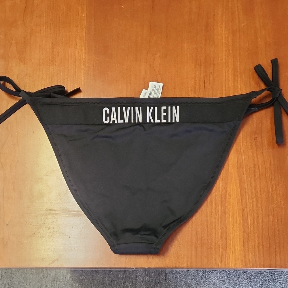 Calvin Klein Black Tie-Side Bikini Bottom